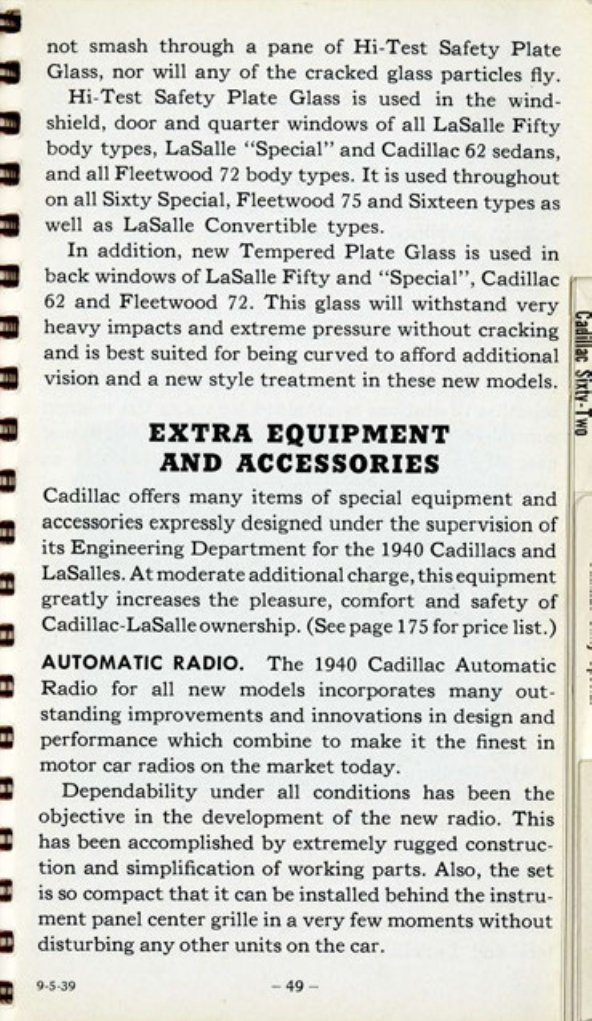 1940 Cadillac LaSalle Data Book Page 63